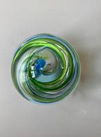 Glazen Presse Papier ei / glassculptuur met spiraal, Ophalen of Verzenden