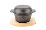 Mini Gietijzeren Stoofpotjes met Deksel, 2 stuks, Ophalen of Verzenden, Nieuw, Gietijzer, Koekenpan of Braadpan