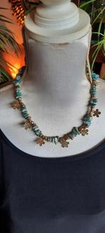 Antieke  ketting met turkoois  en amuletjes, Navajo Mexico, Sieraden, Tassen en Uiterlijk, Ophalen of Verzenden, Overige materialen
