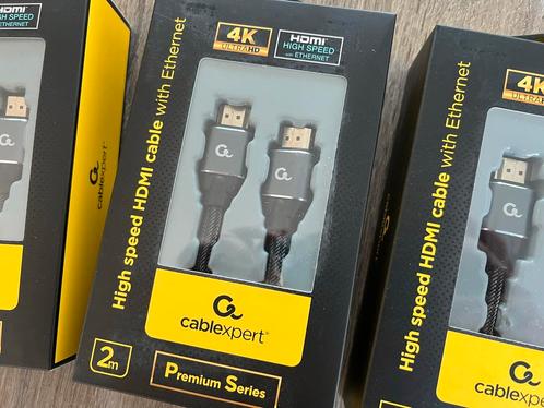 NIEUW 2M PREMIUM HDMI 2.0 KABEL UHD 4K 60HZ HIGH SPEED, Audio, Tv en Foto, Audiokabels en Televisiekabels, Zo goed als nieuw, HDMI-kabel