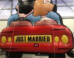 Opblaas Just Married inclusief blower verhuur bruiloft € 200, Ophalen, Zo goed als nieuw, Versiering, Geboorte of Huwelijk