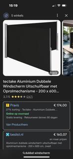 Dubbel windscherm nieuw in doos, Tuin en Terras, Ophalen of Verzenden, Zo goed als nieuw, 200 cm of meer, 150 tot 200 cm