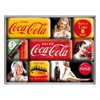 Coca Cola logo rood geel reclame magneet set magneetjes, Reclamebord, Info@deconoord.nl, Deco Noord, Nieuw