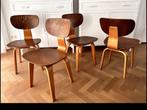 Pastoe eetkamerstoelen SB02 set van 4, Ophalen, Gebruikt, Bruin, Vier