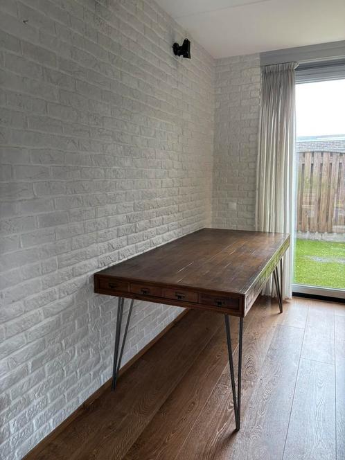 Antieke tafel wat ook als bureau gebruikt kan worden, Huis en Inrichting, Tafels | Eettafels, Gebruikt, 50 tot 100 cm, 150 tot 200 cm