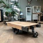 Antieke salontafel, industriële tafel, vintage, palletwagen, Ophalen, Rechthoekig, 50 tot 100 cm