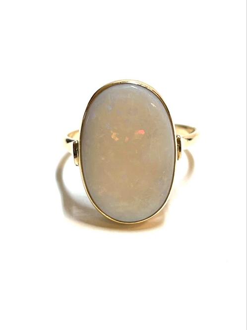 14k gouden ring met een opaal, Sieraden, Tassen en Uiterlijk, Ringen, Zo goed als nieuw, Dame, 19 tot 20, Goud, Goud, Met edelsteen
