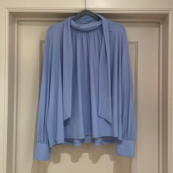 Studio Anneloes blouse travelstof blauw maat XL strikblouse beschikbaar voor biedingen