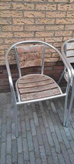 6 stoelen en  2 gratis. voor buiten., Ophalen, Gebruikt, Metaal, Stapelbaar