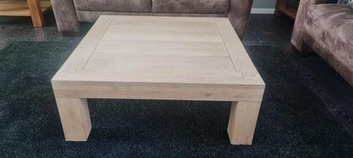 Massief eiken salontafel, Huis en Inrichting, Tafels | Salontafels, Gebruikt, Minder dan 50 cm, 50 tot 100 cm, 50 tot 100 cm, Vierkant