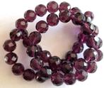 Streng facet geslepen amethyst glas kralen 8 mm, Verzenden, Nieuw, Kraal
