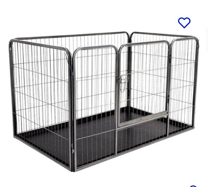 Topmast puppyren 125 x 80 x 90 cm Antraciet Gecoat, Dieren en Toebehoren, Hondenhokken, Zo goed als nieuw, 65 tot 100 cm, 110 cm of meer