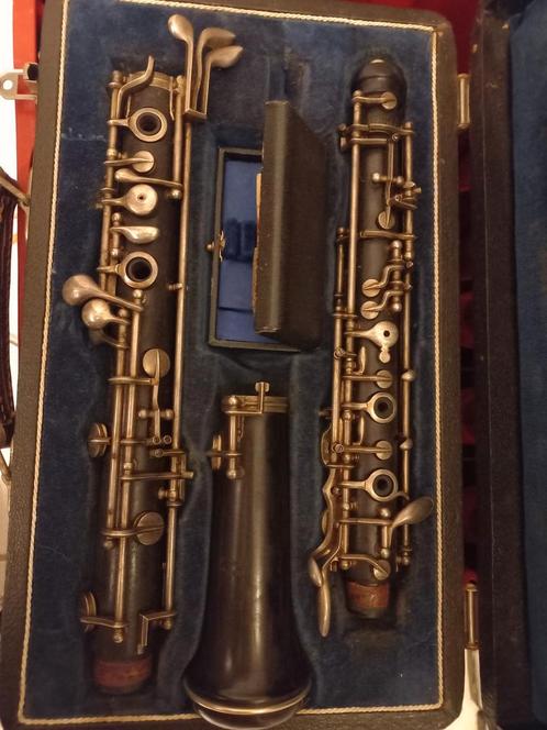 Oude houten hobo, Muziek en Instrumenten, Blaasinstrumenten | Hobo's, Gebruikt, Ophalen of Verzenden