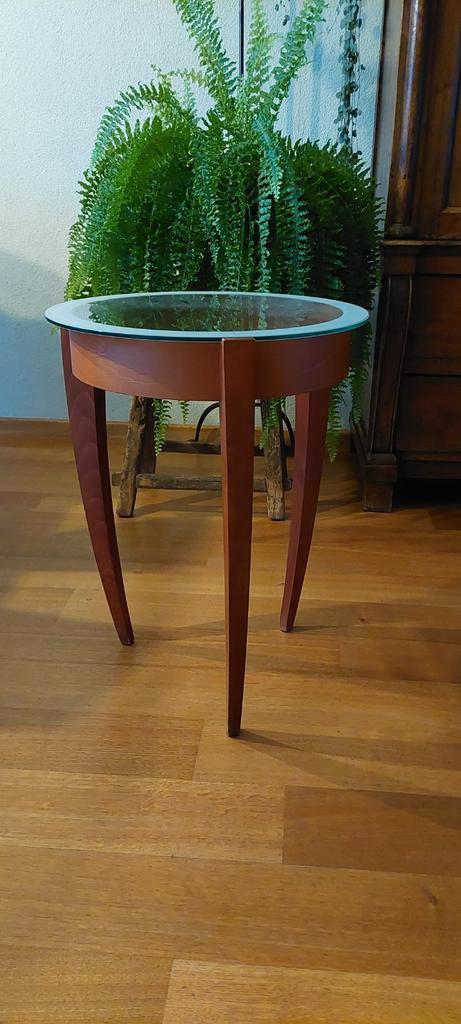 Kersenhouten bijzettafel, 60cm hoog, Huis en Inrichting, Tafels | Bijzettafels, Gebruikt, Rond, 60 cm of meer, Hout, Ophalen of Verzenden