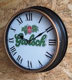 Mooie robuuste GROLSCH wandklok met metalen rand, Verzamelen, Nieuw, Grolsch, Overige typen, Ophalen of Verzenden