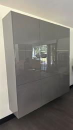 Hooglas antraciet 9 vlaks ikea kast met aangepaste zijwangen, Ophalen, Zo goed als nieuw, Modern