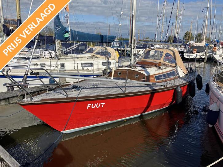Waarschip Halftonner 870 (bj 1977), Watersport en Boten, Kajuitzeilboten en Zeiljachten, Gebruikt, Hout, 6 tot 9 meter, Diesel
