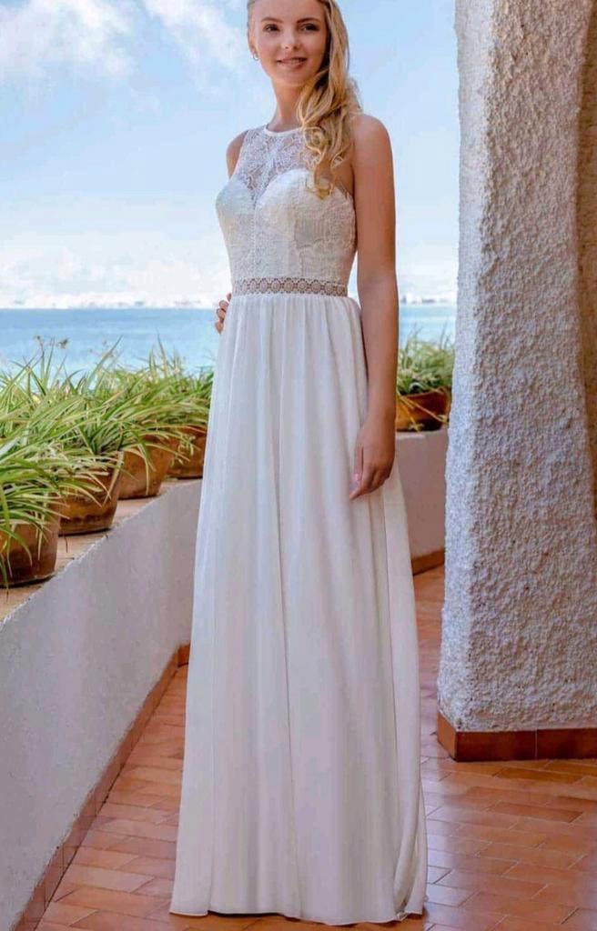 Bohemian Trouwjurk Maat 44/46 - Nieuw!, Kleding | Dames, Trouwkleding en Trouwaccessoires, Nieuw, Trouwjurk, Wit, Ophalen of Verzenden