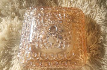 Vintage Plafonnière amberkleurige plafondlamp  beschikbaar voor biedingen