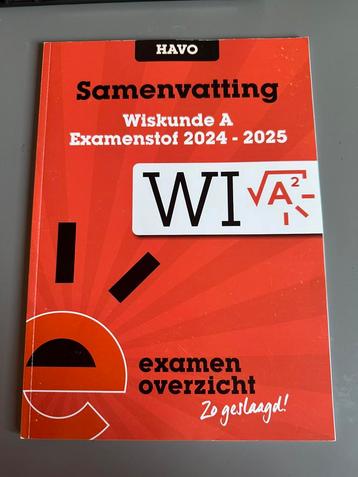 ExamenOverzicht - Samenvatting Examenstof Wiskunde A HAVO beschikbaar voor biedingen