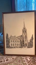 Ets Kerk met Pastorie te Klein Dongen ., Antiek en Kunst, Ophalen of Verzenden