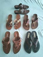 5 paar bruine (teen)slippers. 38/39, Ophalen of Verzenden, Zo goed als nieuw, Bruin