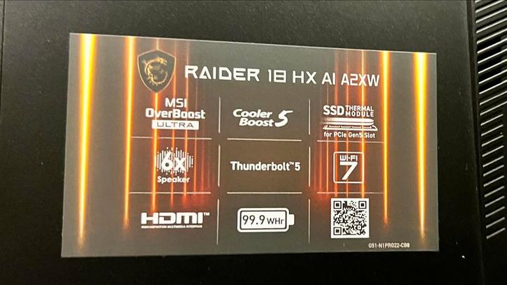 MSI Raider 18 HX AI - Nieuw in doos!, Computers en Software, Windows Laptops, Nieuw, 17 inch of meer, SSD, 4 Ghz of meer, 64 GB of meer