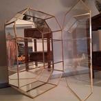 Vintage Vitrinekast messing verguld 24 kt goud vitrine, Ophalen of Verzenden