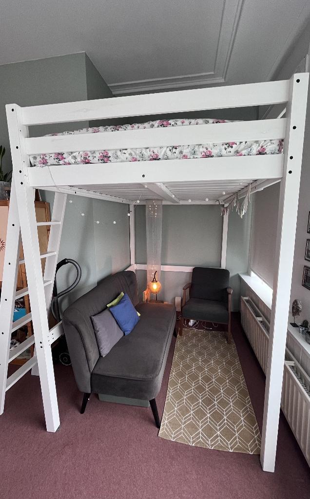 Ikea Stora hoogslaper, Huis en Inrichting, Slaapkamer | Stapelbedden en Hoogslapers, Gebruikt, Hoogslaper, 140 cm, 200 cm, Tweepersoons