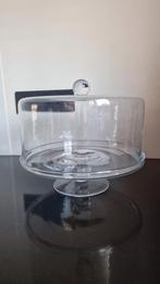Glazen taart, hapjes, kaas plateau 30cm met stolp / etagère, Ophalen of Verzenden, Zo goed als nieuw