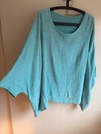 Turquoise eco look wijde top | viscose |mt 38 40 42 44 46 48, Made in Italy, Blauw, Maat 46/48 (XL) of groter, Ophalen of Verzenden