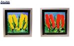 2 x Popart - Ad van Hassel - Tulpen - Acryl op paneel, Ophalen of Verzenden