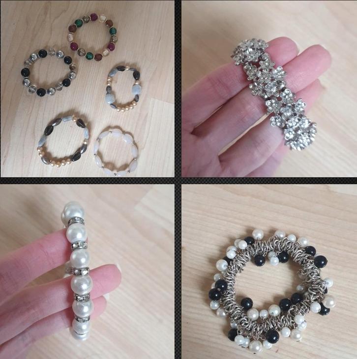 Diverse armbanden armband kralen parel zilver bloem, Sieraden, Tassen en Uiterlijk, Armbanden, Nieuw, Overige materialen, Met bedels of kralen