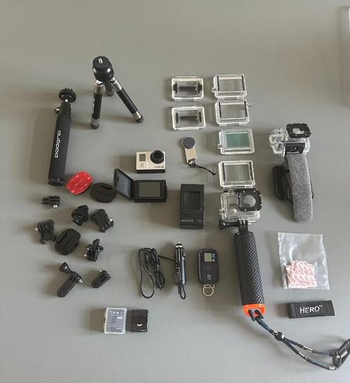 GoPro HERO3 + MEGA accessoirepakket – LCD scherm, batterijen, Audio, Tv en Foto, Actiecamera's, Gebruikt, GoPro, Ophalen of Verzenden