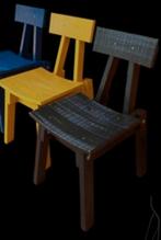 Zeldzame IKEA meets Piet Hein Eek stoelen, per stuk:, Ophalen, Gebruikt