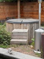 Houtgestookt hottub, Tuin en Terras, Ophalen, Gebruikt, Afdekzeil, Vast