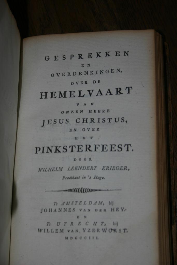 W.L. Krieger - Twee werken in één band (1803), Boeken, Godsdienst en Theologie, Gelezen, Christendom | Protestants, Ophalen of Verzenden
