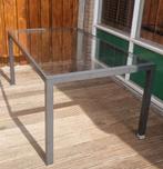 Tuintafel glas metaal 170 x 96, Ophalen of Verzenden, Gebruikt, Rechthoekig, Metaal