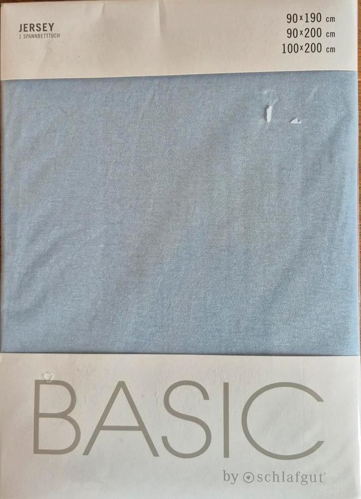 2 Lichtblauwe Hoeslakens - Nieuw in Verpakking, Huis en Inrichting, Slaapkamer | Beddengoed, Nieuw, Hoeslaken of Sloop, Eenpersoons