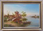 ==William Raymond Dommersen 1859-1927==rivierlandschap==, Antiek en Kunst, Kunst | Schilderijen | Klassiek, Ophalen