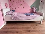 Houten 1 persoonsbed, Kinderen en Baby's, Kinderkamer | Bedden, Ophalen, 85 tot 100 cm, Gebruikt, Matras