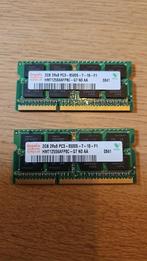 Hynix 2x2GB PC3 8500S-7-10-F1, Computers en Software, RAM geheugen, DDR3, Ophalen of Verzenden, Zo goed als nieuw, Laptop