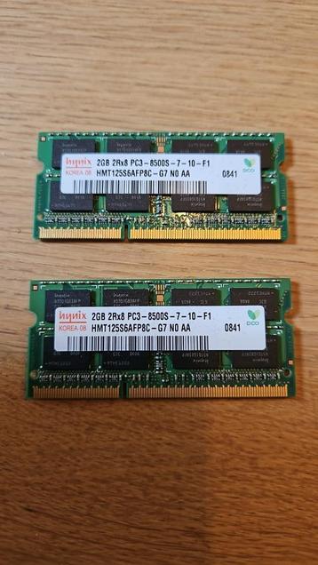 Hynix 2x2GB PC3 8500S-7-10-F1 beschikbaar voor biedingen