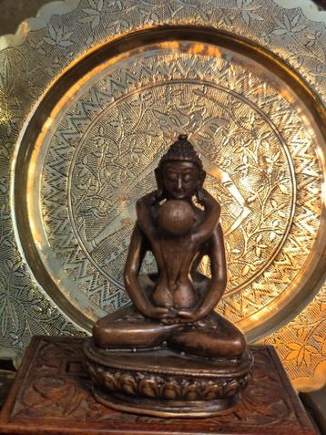 Bronzen Boeddha Yab-Yum Beeld.Tibetaanse kunst Tantra Boeddh beschikbaar voor biedingen