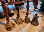 4 balie bellen koper en 1 brons, Ophalen of Verzenden