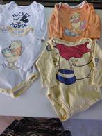 4 rompers mt. 74,  3 x Winnie en 1 x Mickey, met lange mouw, Kinderen en Baby's, Babykleding | Maat 74, Nacht- of Onderkleding