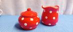 Rood met Witte Stippen Melk en Suiker Set, Overige typen, Ophalen of Verzenden, Zo goed als nieuw, Overige stijlen