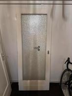Binnendeur met raam, Doe-het-zelf en Verbouw, Deuren en Horren, Ophalen, Gebruikt, Minder dan 80 cm, Binnendeur