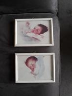 2 Schilderijen met baby's en 3 met spreuken, Ophalen, Minder dan 50 cm, Gebruikt, Schilderij