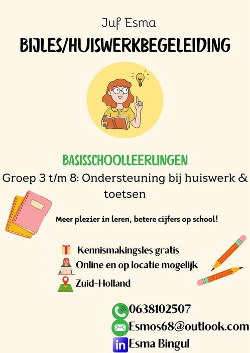 Bijles/ Huiswerkbegeleiding Juf Esma - Wiskunde bijles, Diensten en Vakmensen, Bijles, Privé-les en Taalles, Bijles, Huiswerkbegeleiding